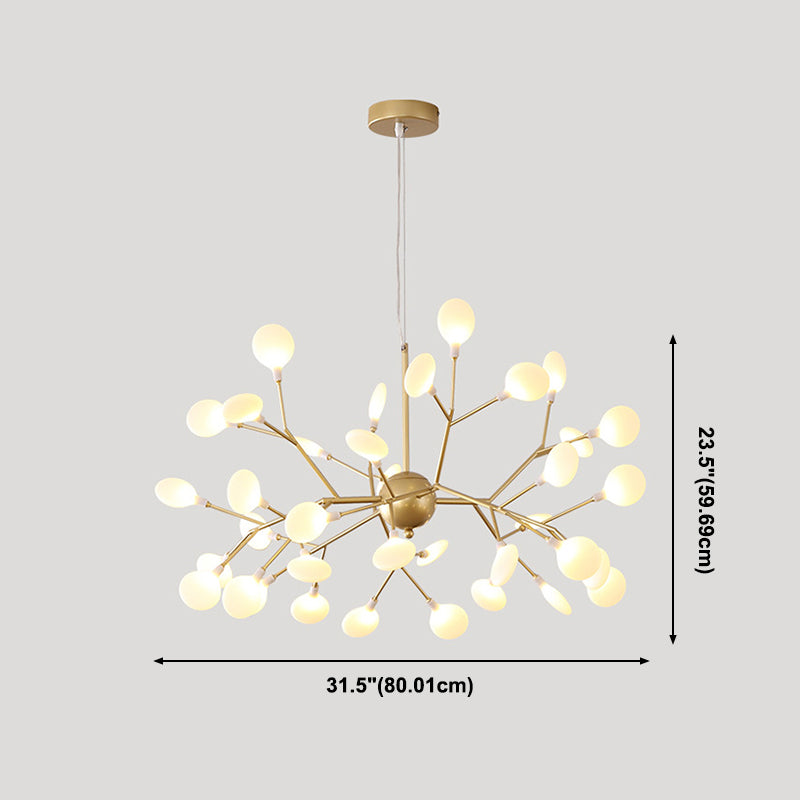 Modern Glowworm Chandelier Light Fixtures Multi-Head Gold Suspension Pendant Lamps