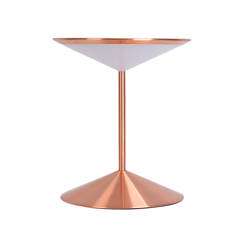 Metal Funnel Night Table Lighting Contemporary LED Rose Gold LED Nightstand Light for Bedroom