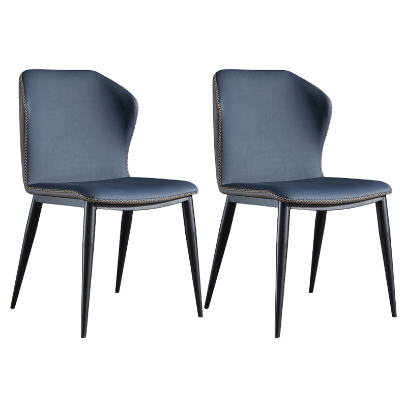 Sedie in metallo in stile moderno sedia da pranzo con cucina laterale a wingback (set di 2)