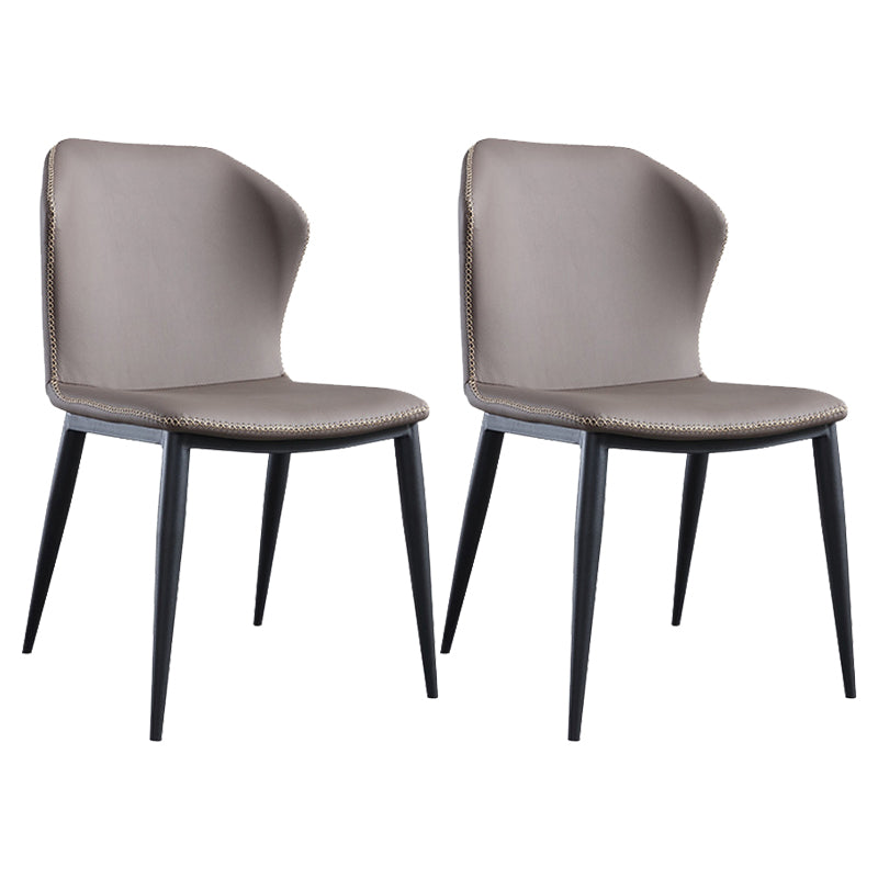 Sedie in metallo in stile moderno sedia da pranzo con cucina laterale a wingback (set di 2)