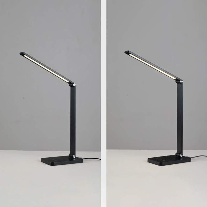 1 Light Linear Table Light Modernism Metal Night Table Lamps for Study Room in Black