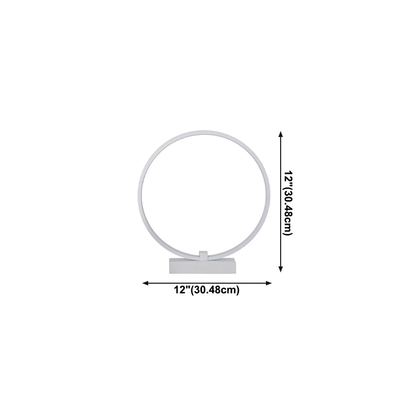 1 Leichter Kreis Tisch Licht Modernismus Metall Nachttischlampen für Schlafzimmer in Weiß