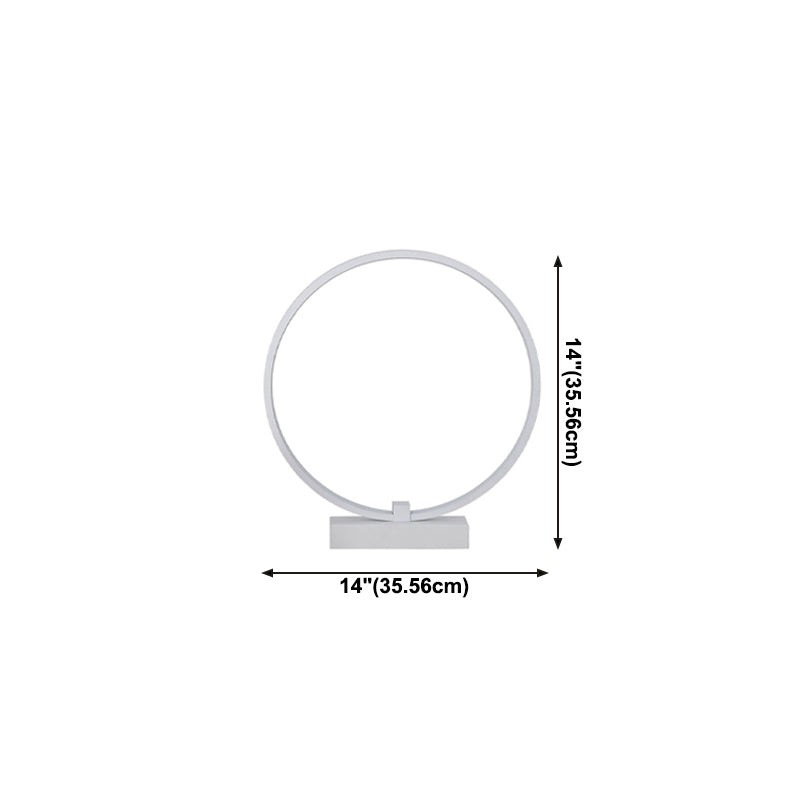 1 Leichter Kreis Tisch Licht Modernismus Metall Nachttischlampen für Schlafzimmer in Weiß