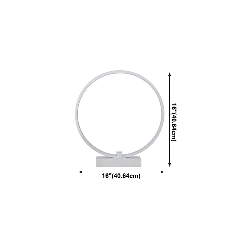 1 Leichter Kreis Tisch Licht Modernismus Metall Nachttischlampen für Schlafzimmer in Weiß