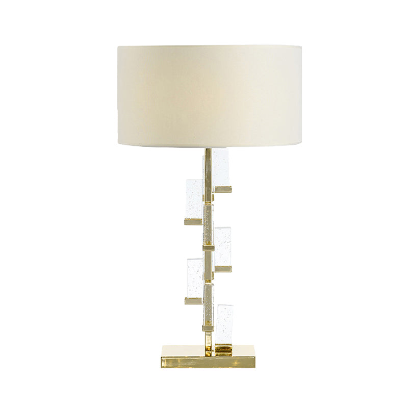 Tambour de tambour de tambour cristallin de table de lumière 1 tissu de bulbe petite lampe de bureau pour le chevet