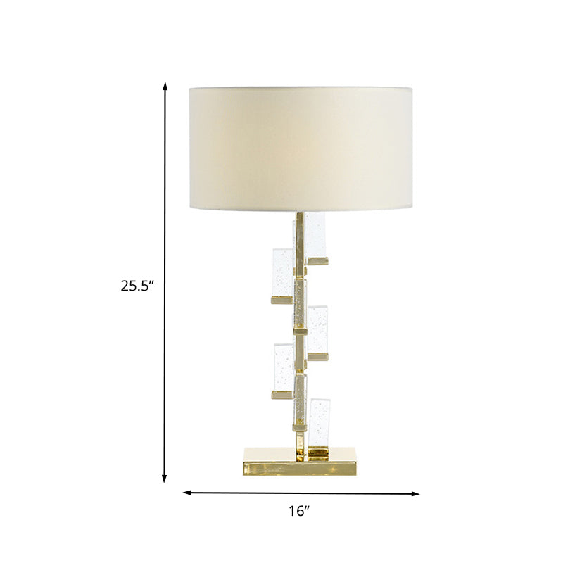 Tambour de tambour de tambour cristallin de table de lumière 1 tissu de bulbe petite lampe de bureau pour le chevet