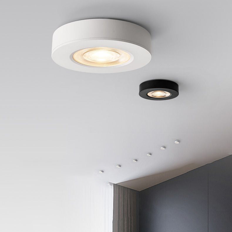 Plafoniera LED a Forma Cilindrica Moderna in Alluminio 1 Luce da Incasso per Soggiorno Studio