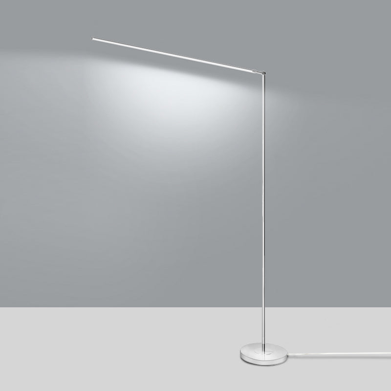 1 lichte lineaire vloerlamp eigentijdse metalen standaardlampen voor woonkamer in zilver