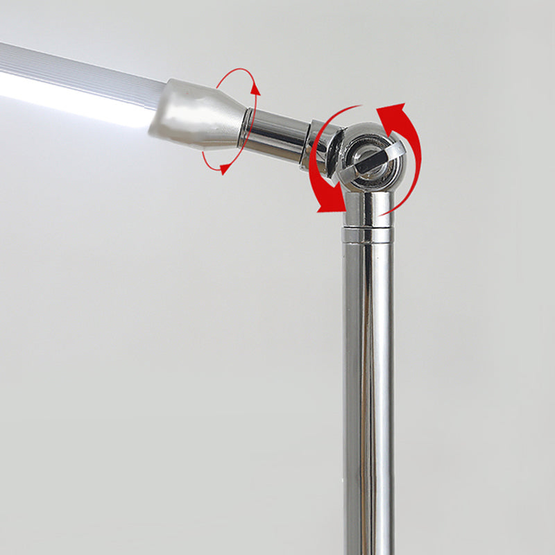 1 lichte lineaire vloerlamp eigentijdse metalen standaardlampen voor woonkamer in zilver