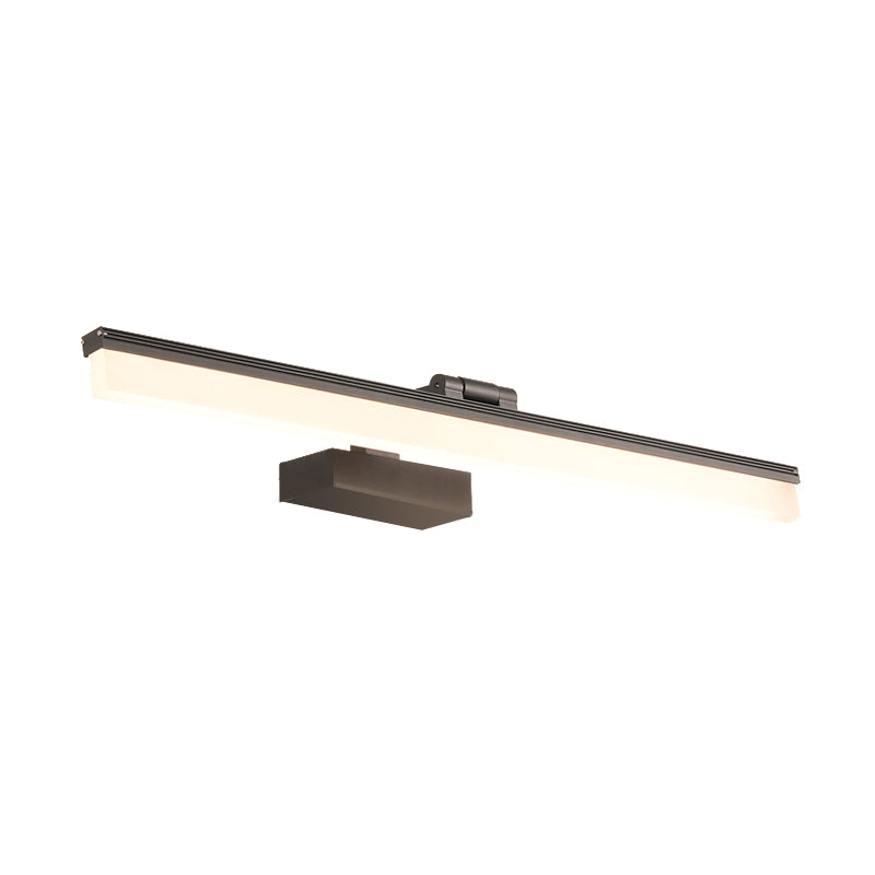 Metalen lineaire schaduw wandlicht modern 1 licht spiegel wand gemonteerd verlichting in zwart