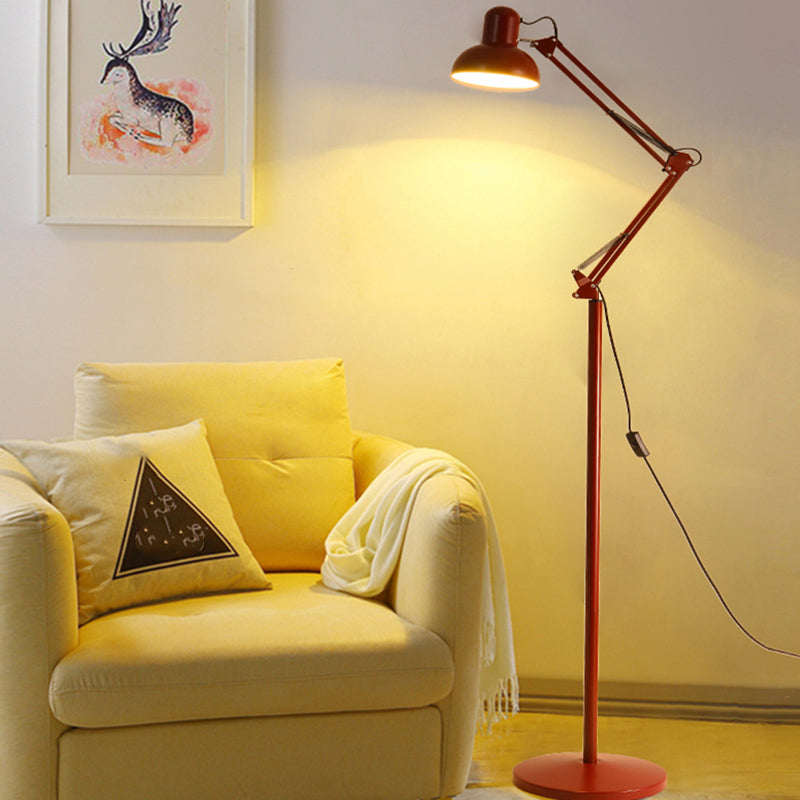 1 Light Bowl-Shaped Floor Lamp Contemporary Metal Standard Lamps for Living Room