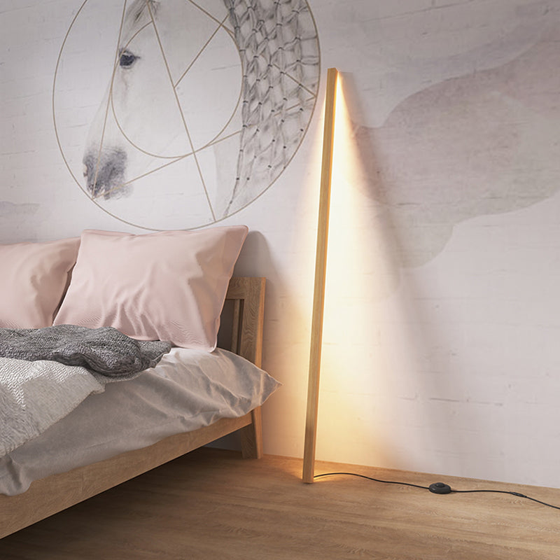 1 lampada da pavimento lineare leggera lampade a legno contemporanee per camera da letto