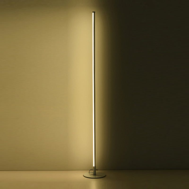 1 Light Linear Floor Lamp Contemporary Metal Standard Lamps for Living Room