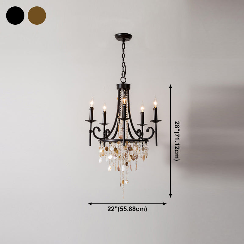 American Gandle Shape Chandelier Metal Multi Light Hanging Light pour la chambre