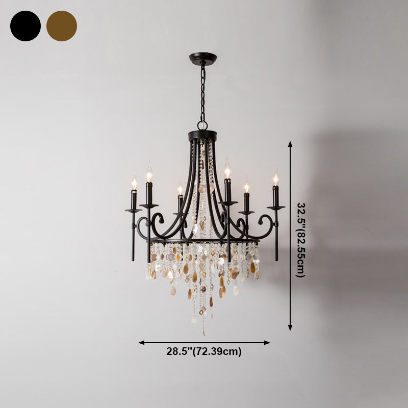 American Gandle Shape Chandelier Metal Multi Light Hanging Light pour la chambre