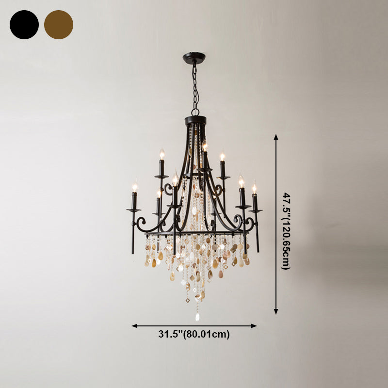 American Gandle Shape Chandelier Metal Multi Light Hanging Light pour la chambre