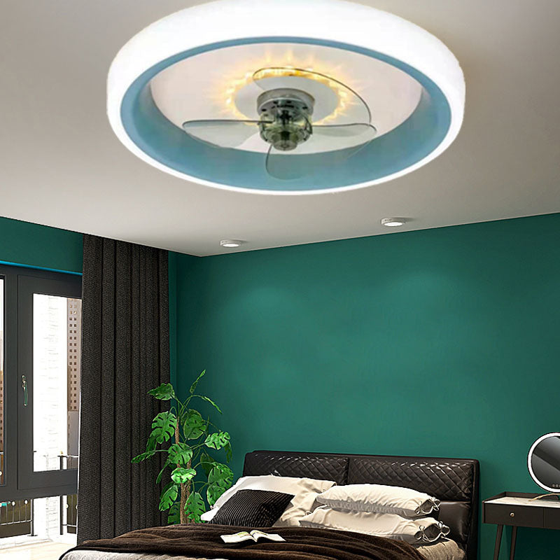 Circular Flush Mount Fans Lamp LED minimaliste LED MONTRE SEMI FUSH LIGHING POUR LA CHAMBRE