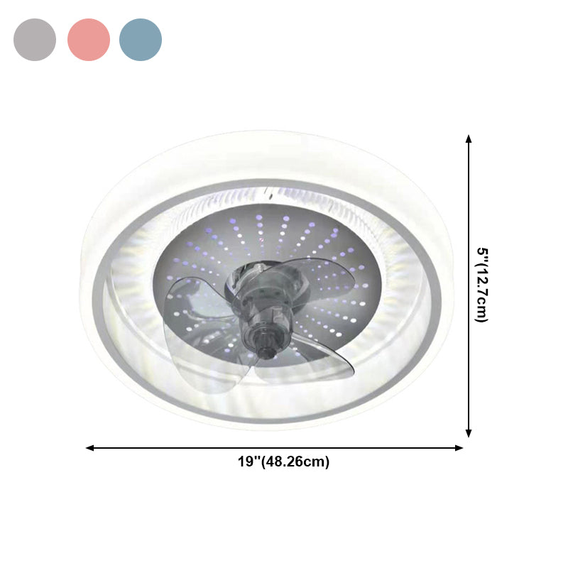 Circular Flush Mount Fans Lamp LED minimaliste LED MONTRE SEMI FUSH LIGHING POUR LA CHAMBRE