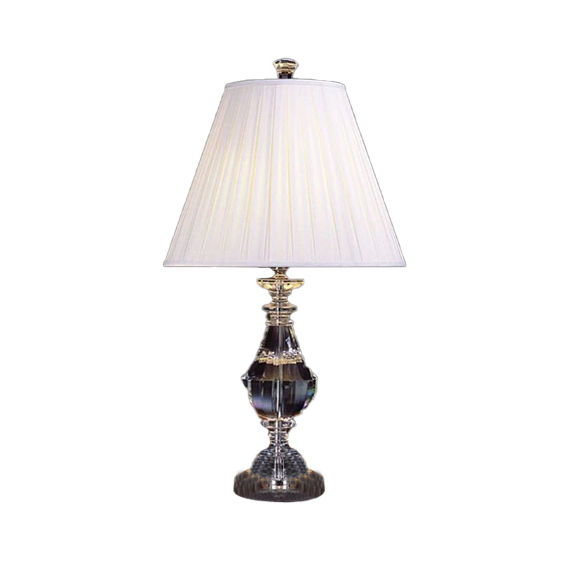 Lampada da comodino a forma di urna moderna cristallo smussati da 14 "/16" Luce di lettura bianca 1 testa