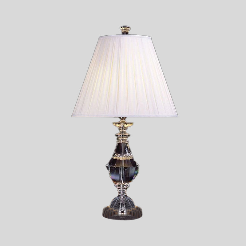 Lampada da comodino a forma di urna moderna cristallo smussati da 14 "/16" Luce di lettura bianca 1 testa