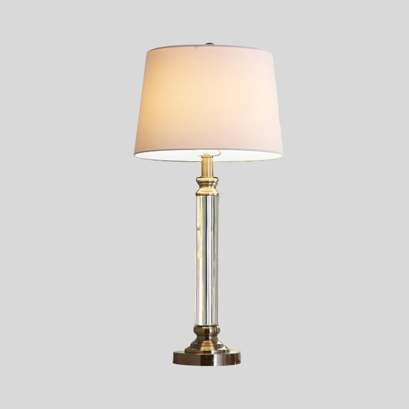 Contemporary 1 Head Task Light Gold Wide Flare Nightstand Lamp with Fabric Shade