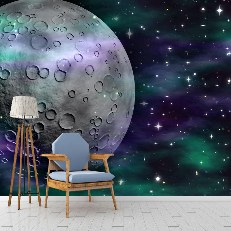 Universe Mural Wallpaper Novelty Style Mildew Resistant for Sleeping Room