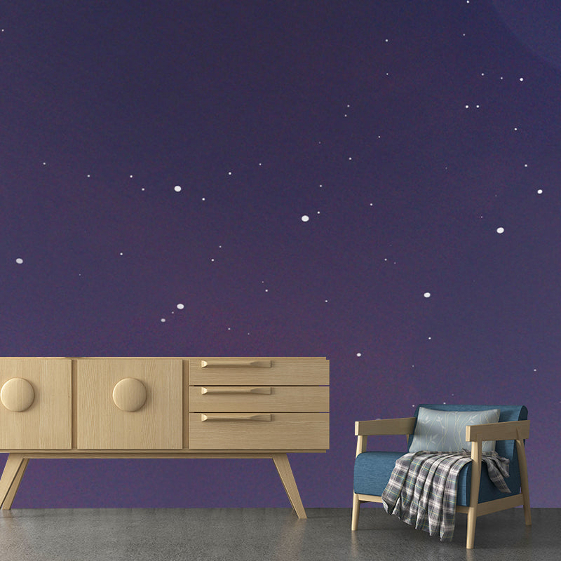 Universe Mural Wallpaper Novelty Style Mildew Resistant for Sleeping Room