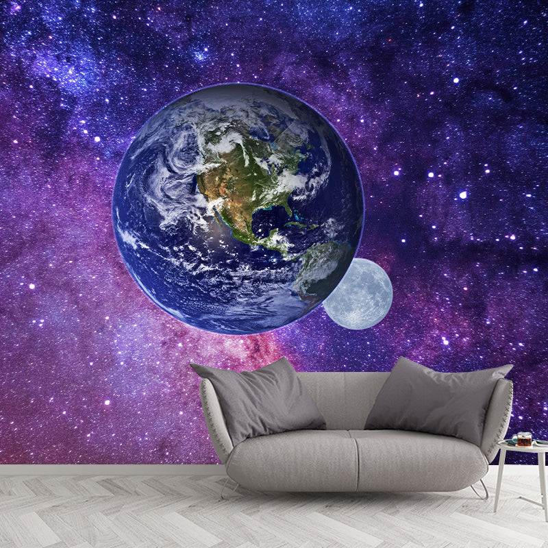 Universe Wall Mural Wallpaper Novelty Style Mildew Resistant for Accent Wall