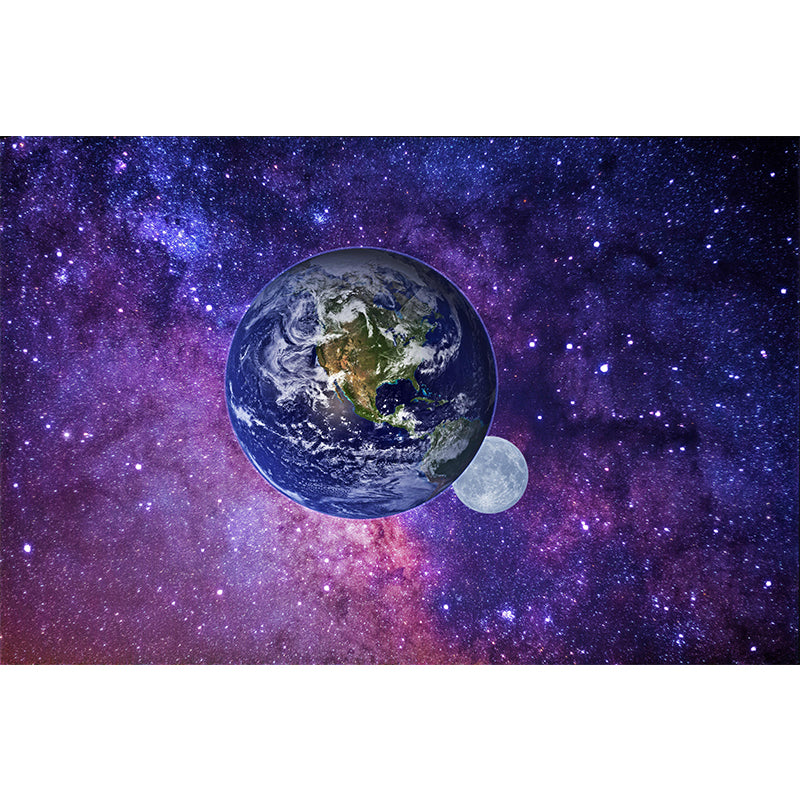 Universe Wall Mural Wallpaper Novelty Style Mildew Resistant for Accent Wall