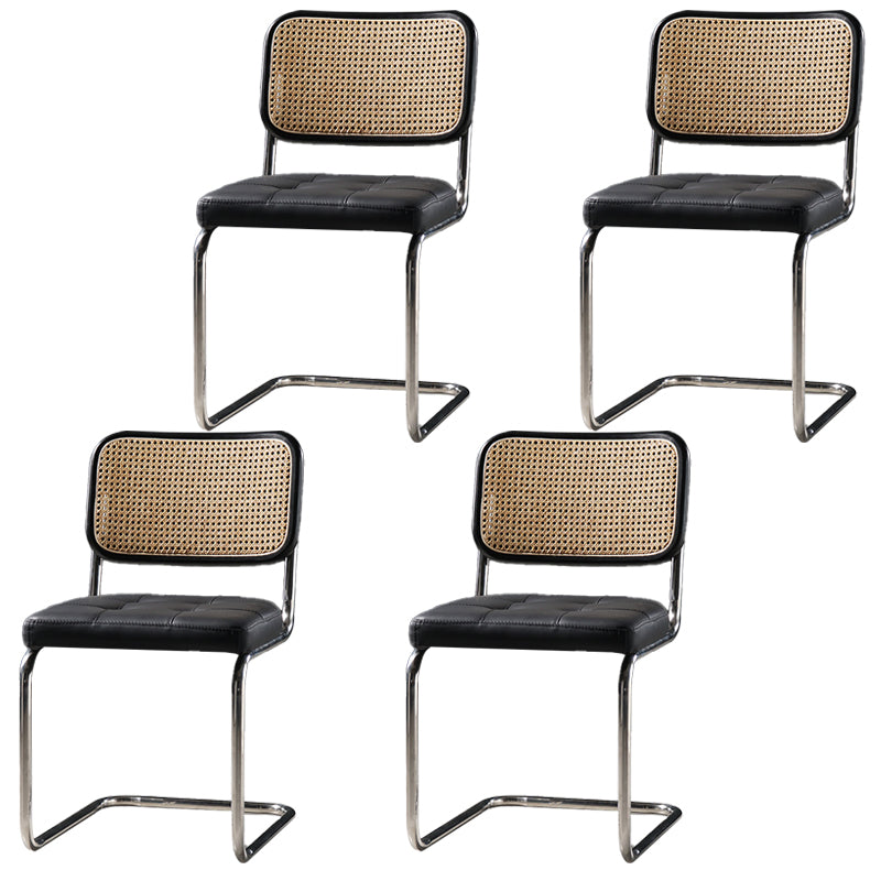 Industrial Style Open Back Dining Side Chair Metal Armless Dining Side Chairs for Home