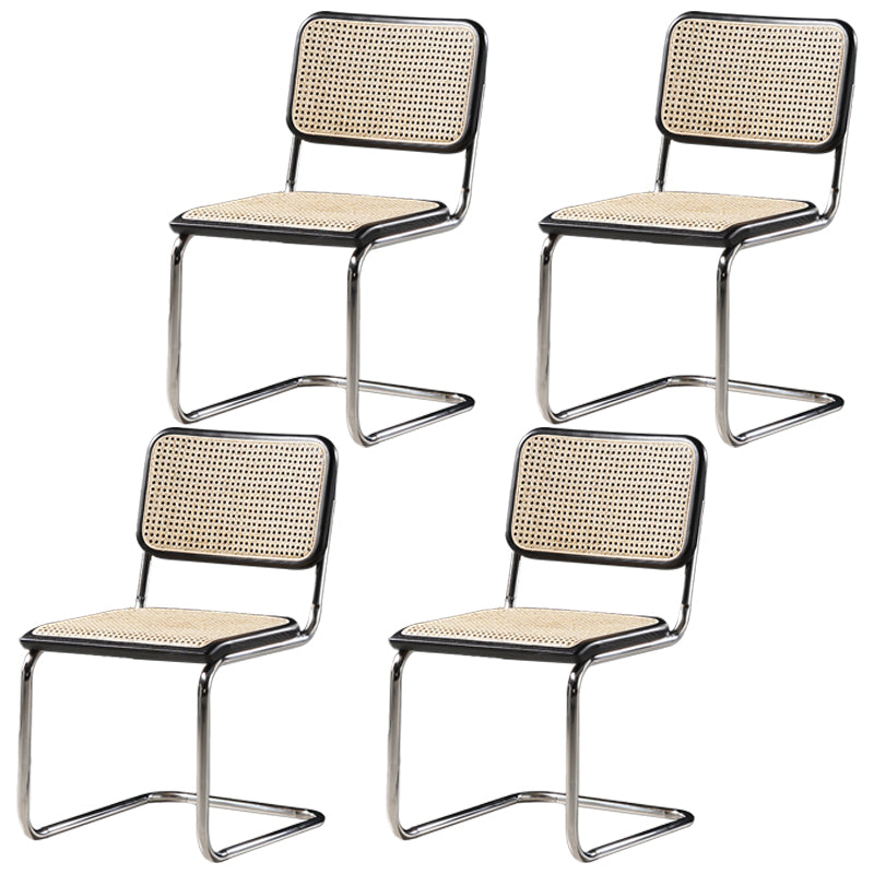 Industrial Style Open Back Dining Side Chair Metal Armless Dining Side Chairs for Home