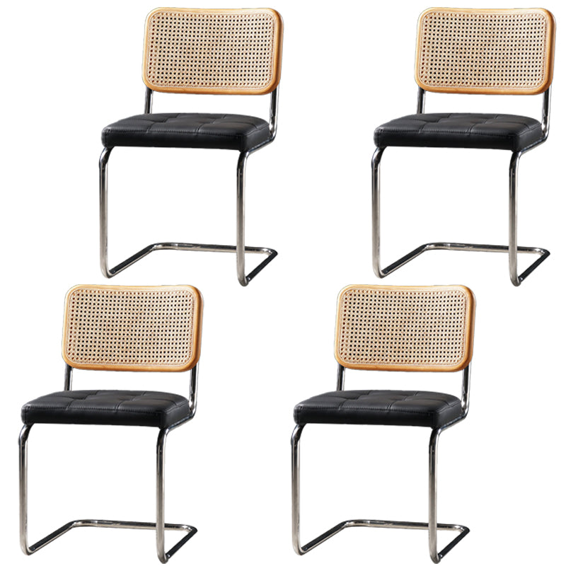 Industrial Style Open Back Dining Side Chair Metal Armless Dining Side Chairs for Home