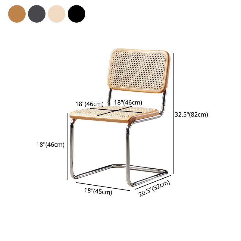 Industrial Style Open Back Dining Side Chair Metal Armless Dining Side Chairs for Home