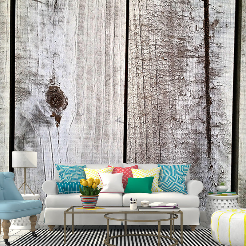 Environment Friendly Mural Wallpaper Industrial Style Wood Texture Mural for Home