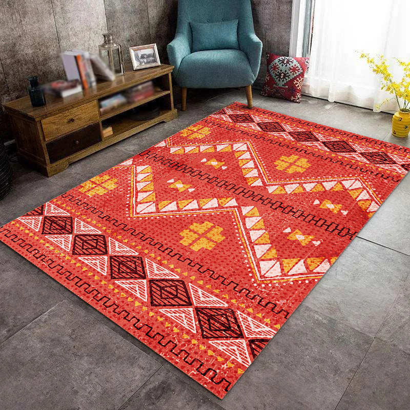 Beige Traditional Rug Polyester Graphic Rug Non-Slip Backing Rug for Living Room