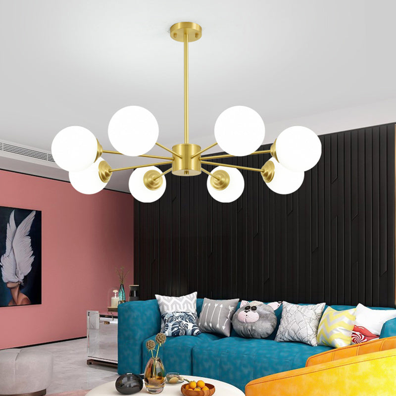 Modern Chandelier Light Fixtures Multi-Head Suspension Pendant Lamps with Glass Shade