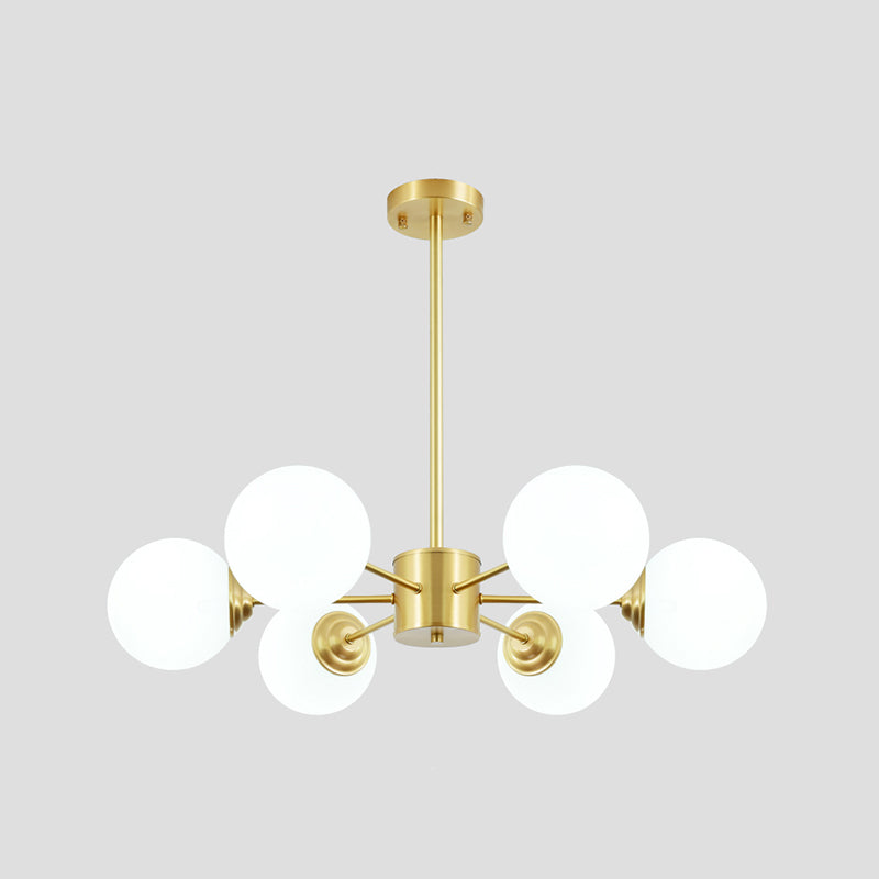 Modern Chandelier Light Fixtures Multi-Head Suspension Pendant Lamps with Glass Shade