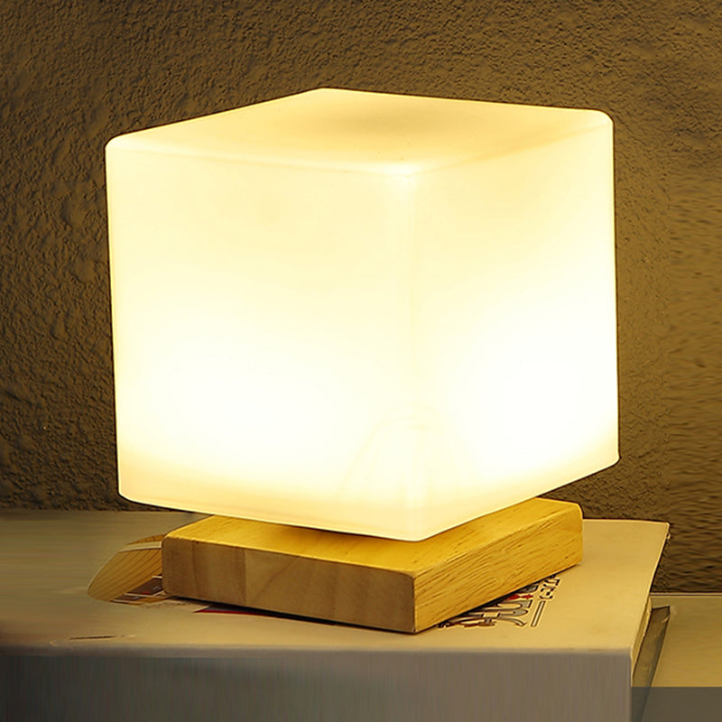 Nordic Style Geometrical Table Lamp Modern Glass Desk Lamp for Study Bedroom