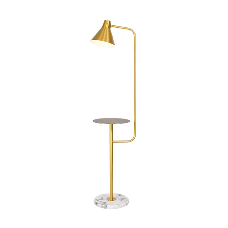 Macaroon Metal Floor Reading Lamp 1-Light Floor Light with Tray for Bedroom