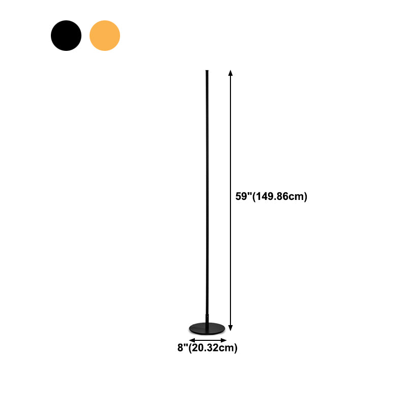 Einfache lineare Stehlampe Metallic Schlafzimmer LED Stehlampe Vorrichtung