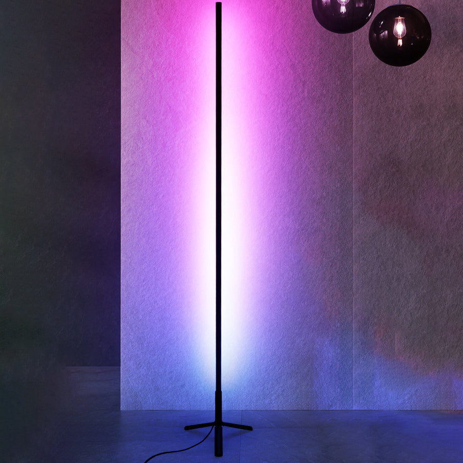 Tripod Floor Light Modernist Trendy Bedroom RGB Atmosphere Lamps in Black