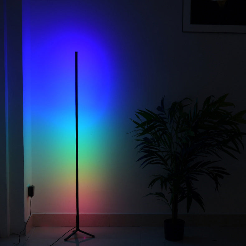 Tripod Floor Light Modernist Trendy Bedroom RGB Atmosphere Lamps in Black