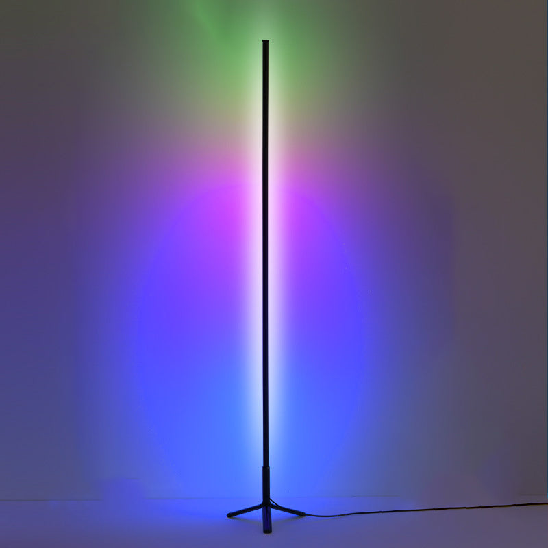 Tripod Floor Light Modernist Trendy Bedroom RGB Atmosphere Lamps in Black