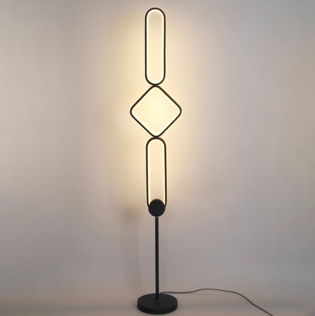 Geometrical Linear Floor Light Artistic Metal Bedroom Standing Light