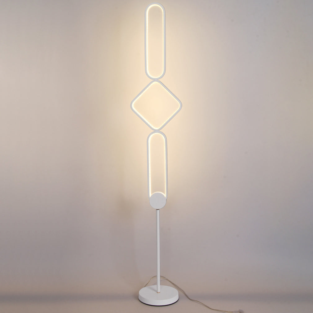 Geometrical Linear Floor Light Artistic Metal Bedroom Standing Light