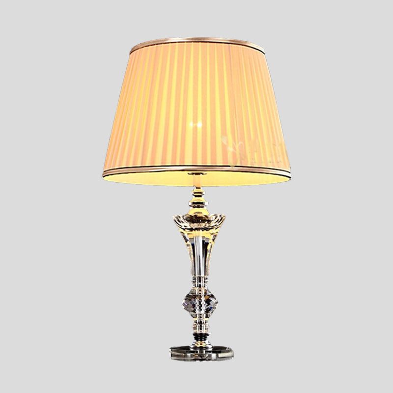 1 Lampada in tessuto curvo a testa Modernista Modernist di cristallo smusso Light in beige