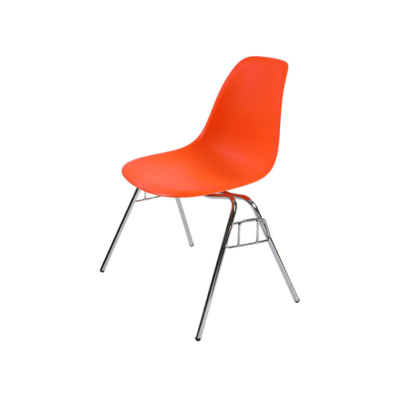 Industrial Style Armless Side Chairs Solid Back Plastic Dining Chair for Home