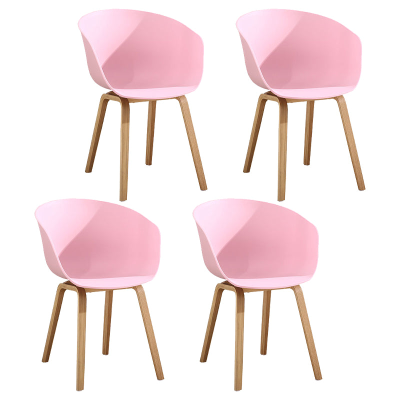 Sedia da sala da pranzo in plastica scandinava sedia opaca tradida sedia da pranzo con posteriore solido (set di 4)