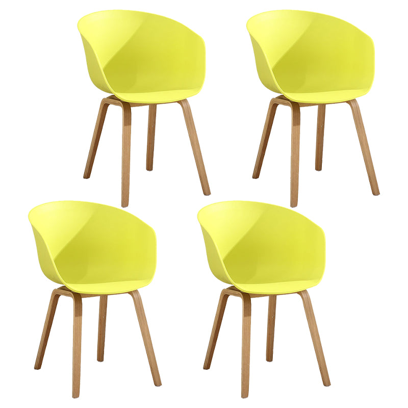 Sedia da sala da pranzo in plastica scandinava sedia opaca tradida sedia da pranzo con posteriore solido (set di 4)