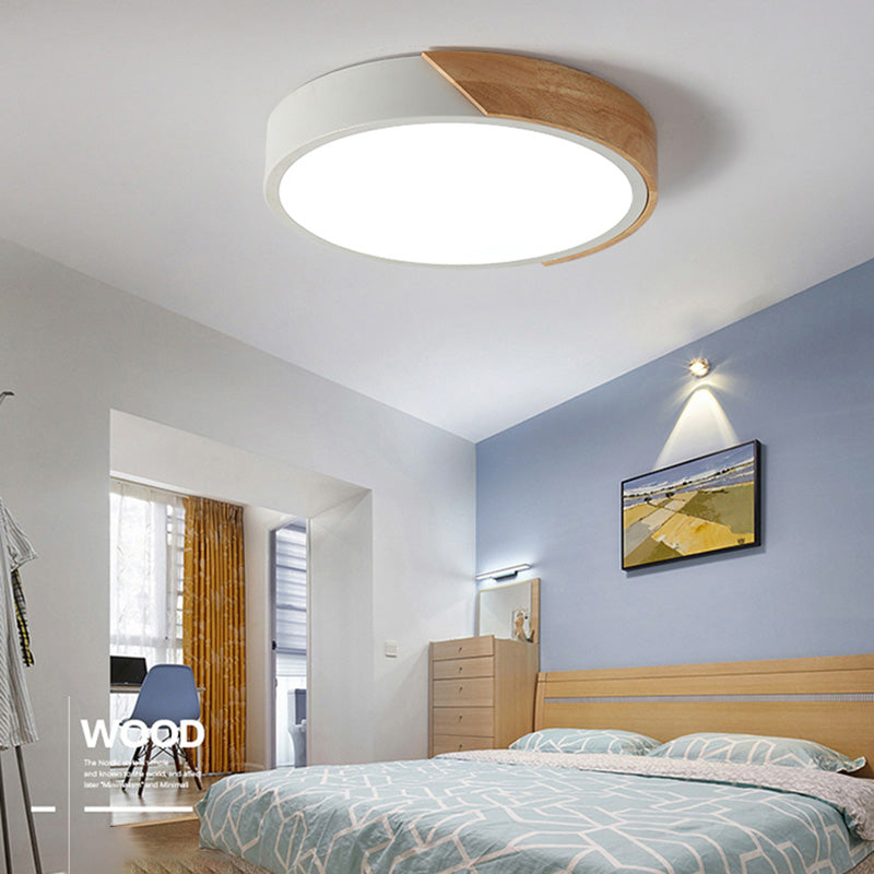 Modern Macaroon Style LED Ceiling Lamp Iron Geometric Flush Mount for Bedroom